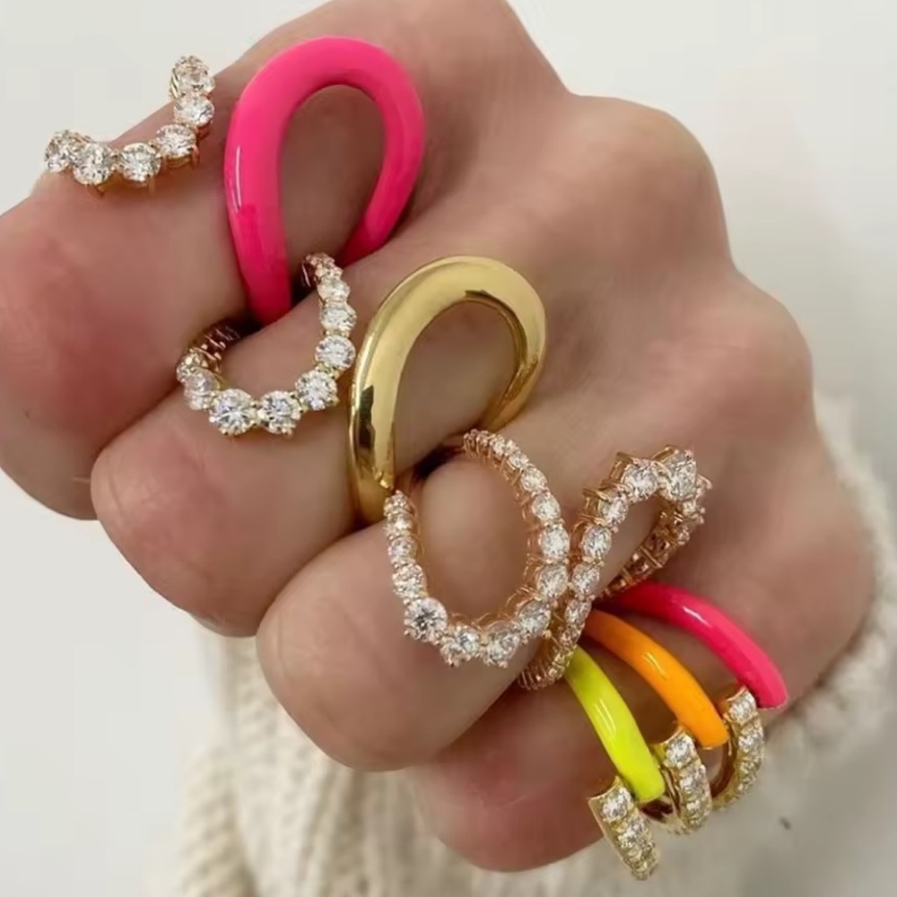 Colorful Statement Rings Set